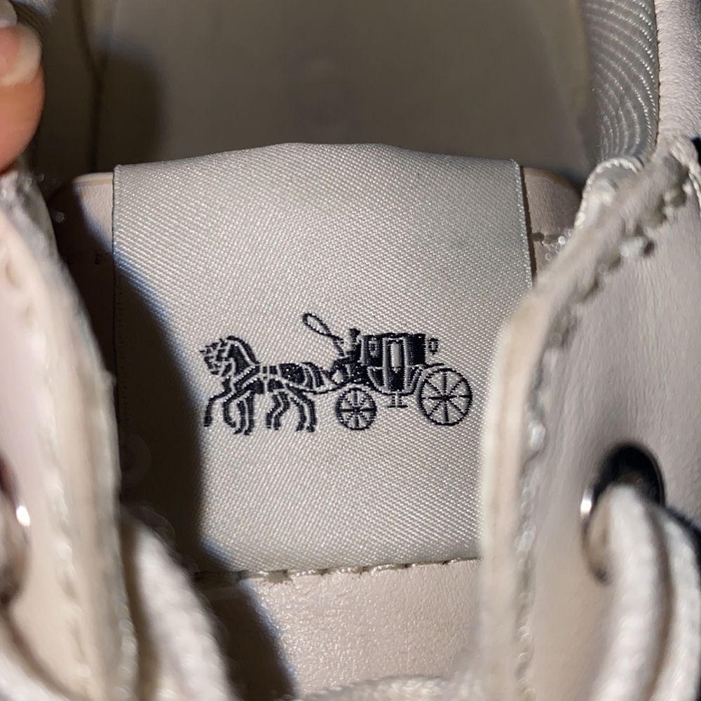 Coach Cream Lace-Up Sneakers - Picture 7 of 8